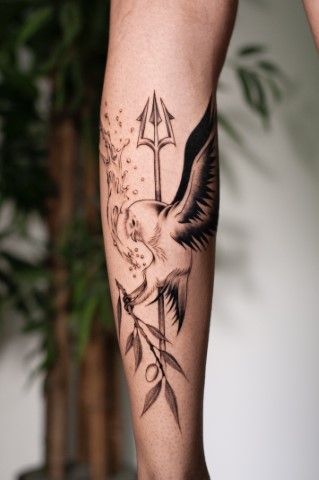 bird origianl design birds series tattoo קעקוע ציפור מתוך סדרת עיצובים מקוריים